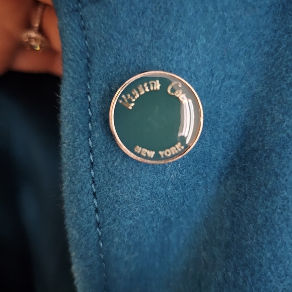 Kenneth Cole New York • Long Peacoat •  Teal •WSize 12 • 60% Wool Blend - Picture 4 of 12